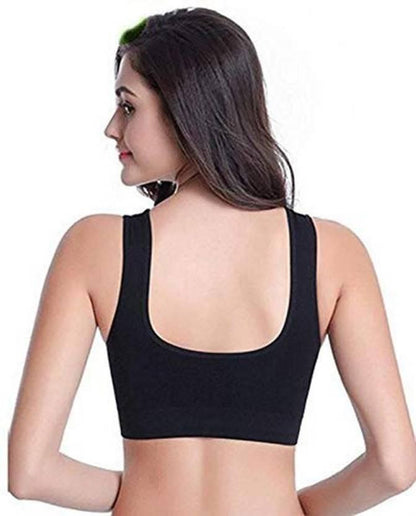 Women's Nylon & Cotton Non Padded Non-Wired Sports Bra