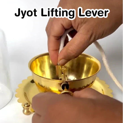 Shree Akhand Jyot Diya & Cover - Brass (पीतल)