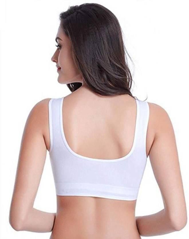 Women's Nylon & Cotton Non Padded Non-Wired Sports Bra