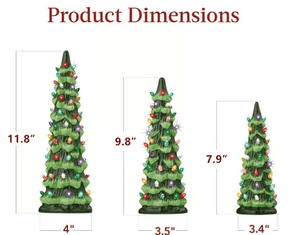 🎁🎄 Retro Hand-Painted Tabletop Christmas Trees (Limited Quantities)