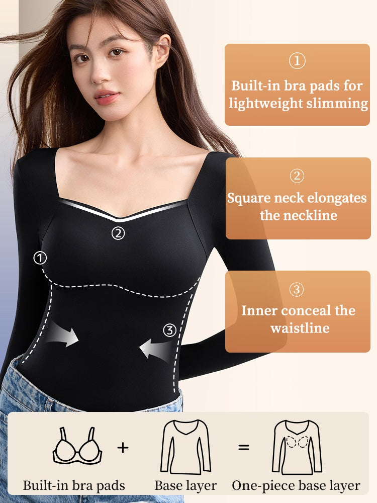 🌟 ThermaSilk™ Square Neck Padded Thermal Top | Buy 1 Get 1 FREE